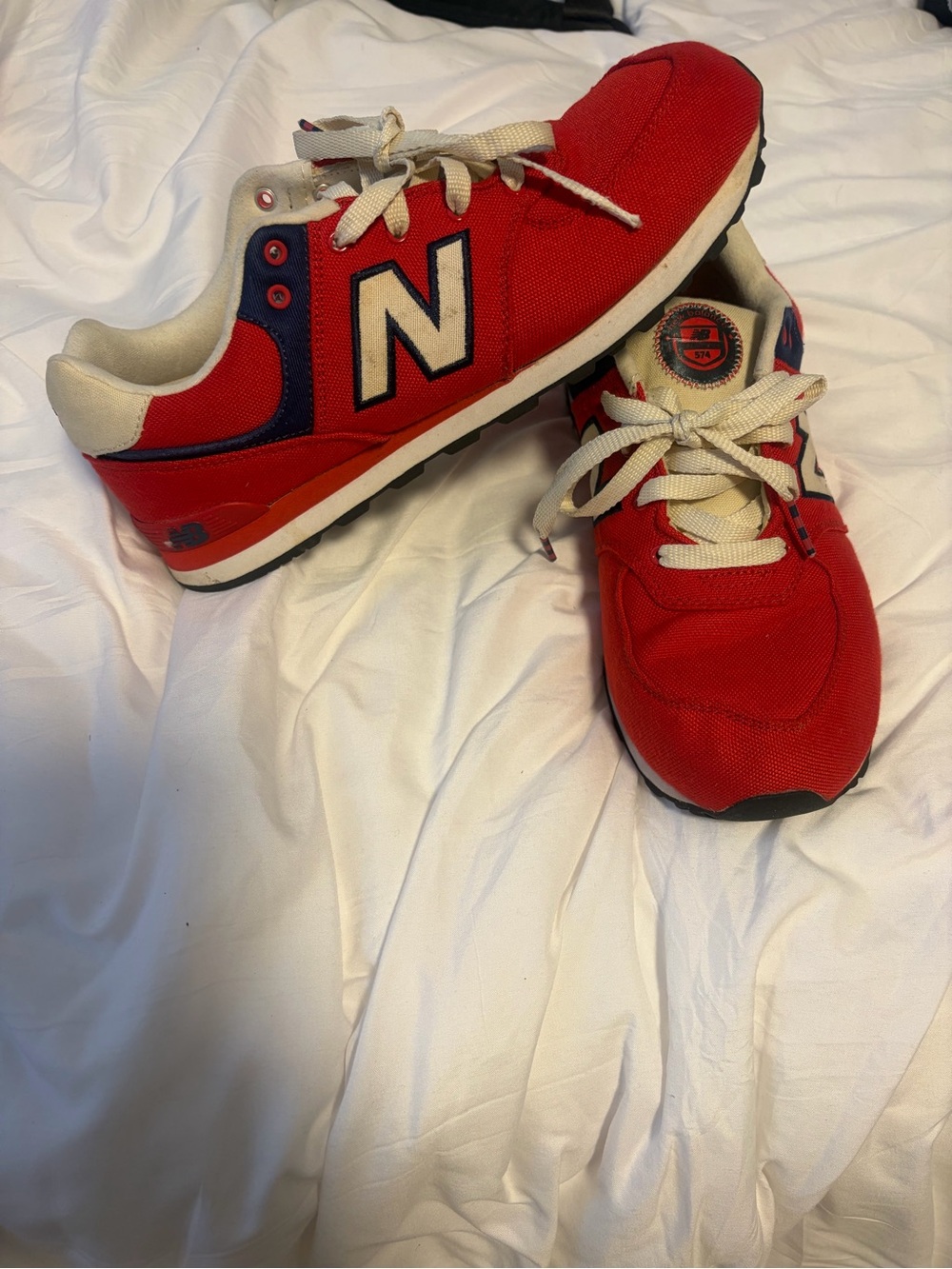 New Balance Kids Red and Navy Lace-Up Sneakers